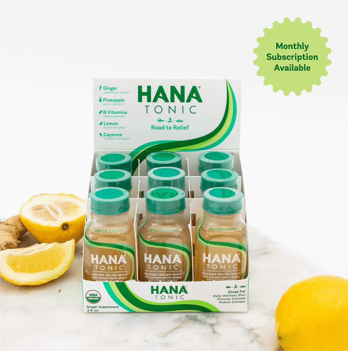 Organic Ginger Shots | Hana Tonic Ginger Shot